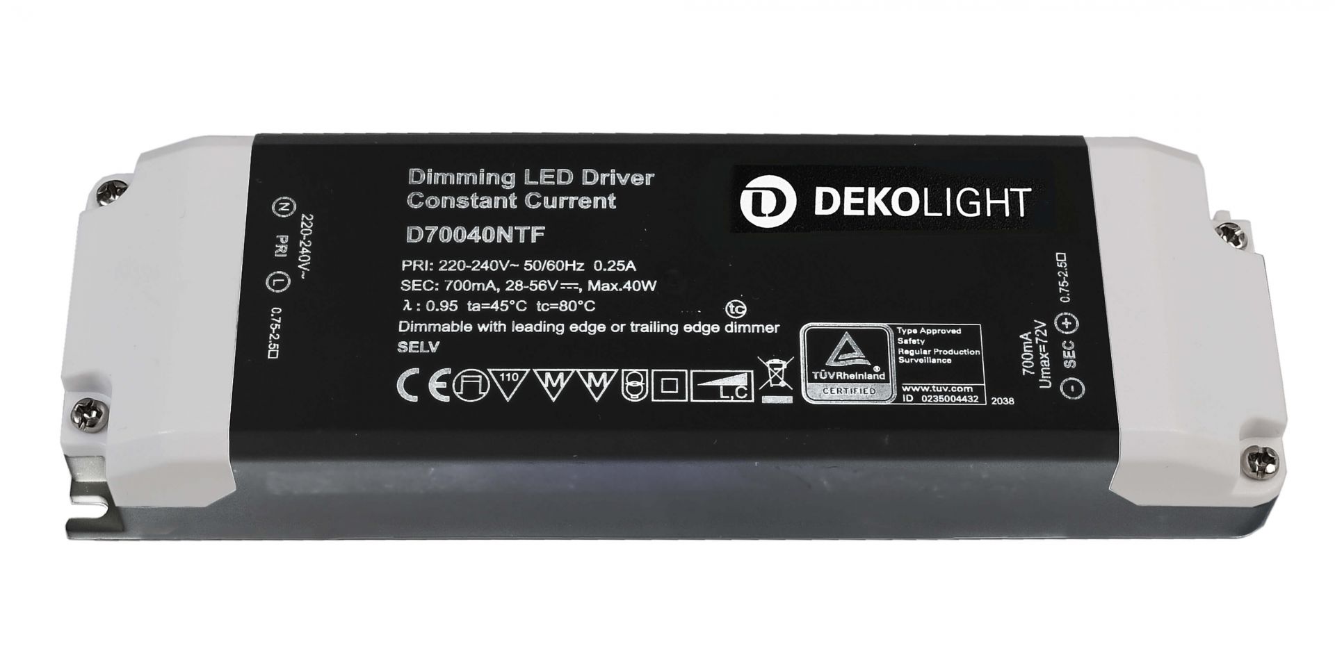 LED-Блок питания BASIC DIM CC D70040NTF / 40W Deko-Light 862208 862208