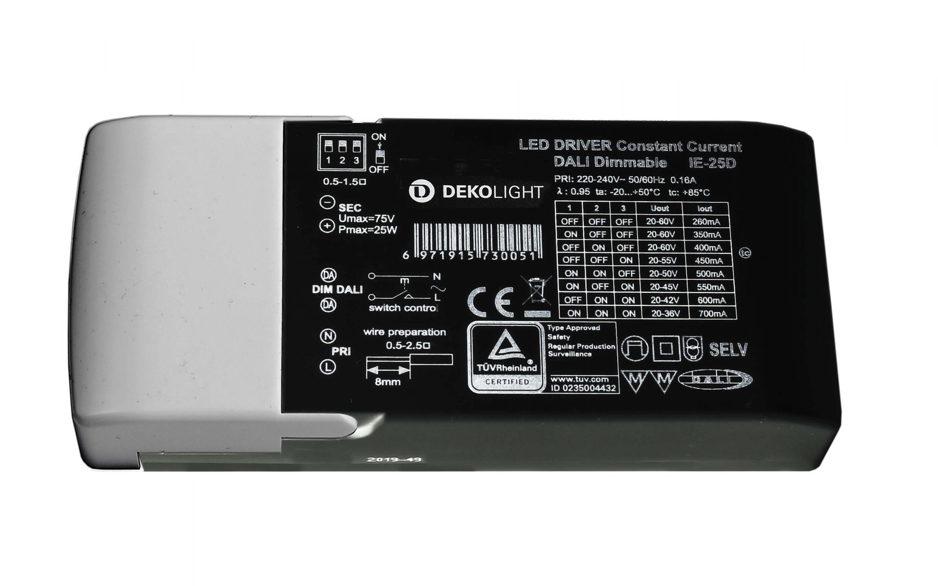 LED-Блок питания BASIC DIM Multi CC IE-25D Deko-Light 862191 862191