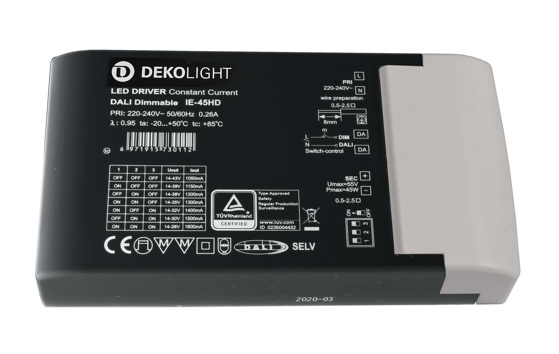 LED-Блок питания BASIC DIM Multi CC IE-45HD Deko-Light 862193 862193