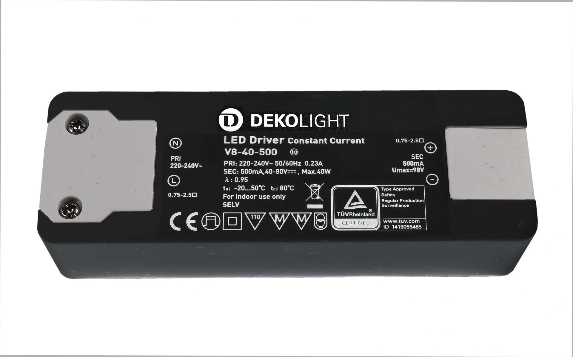 Блок питания для светодиодов BASIC CC V8-40-500мА/40Вт Deko-Light 862197 862197