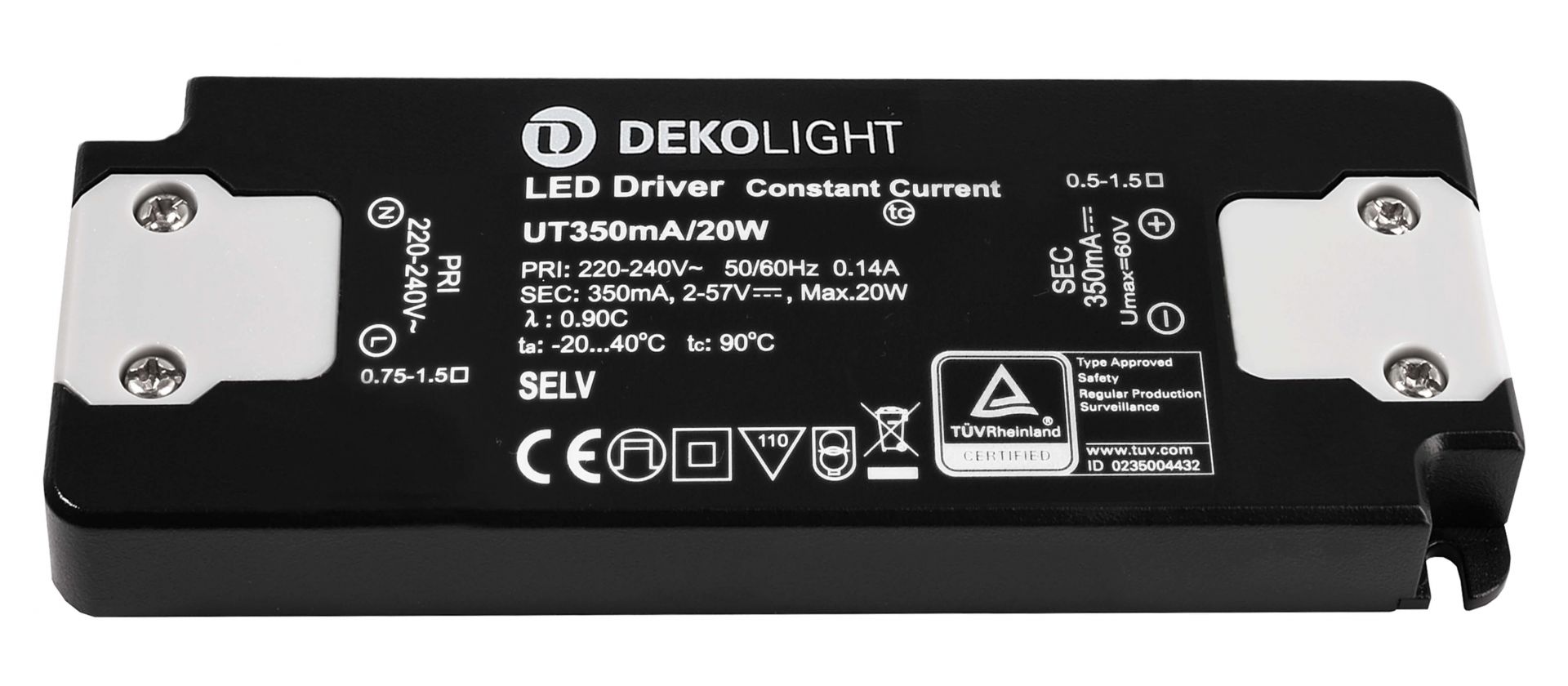 Блок питания для светодиодов FLAT CC UT350mA/20W Deko-Light 862224 862224