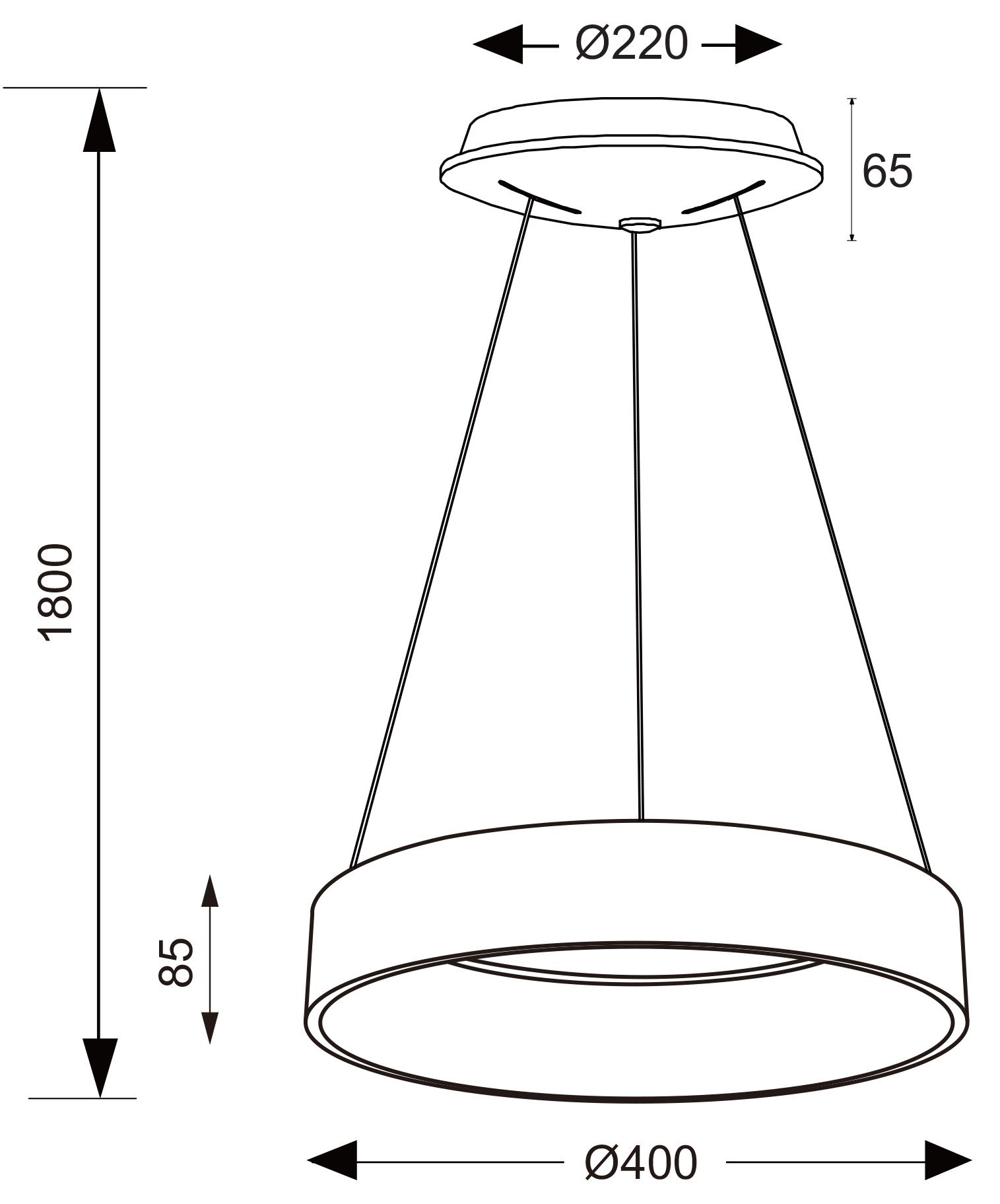 Подвесной светильник 400мм, 30 Вт, 3000/4000К, Черный Deko-Light Sculptoris 342184