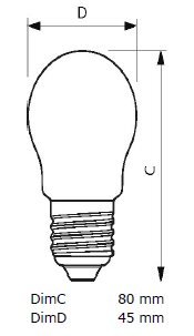 Светодиодная лампа Deko-Light Classic LEDLuster D2.7-25W P45 E27 827 CL 180124